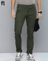 Olive Green Cotton Imported Stuff Pant Smart Fit